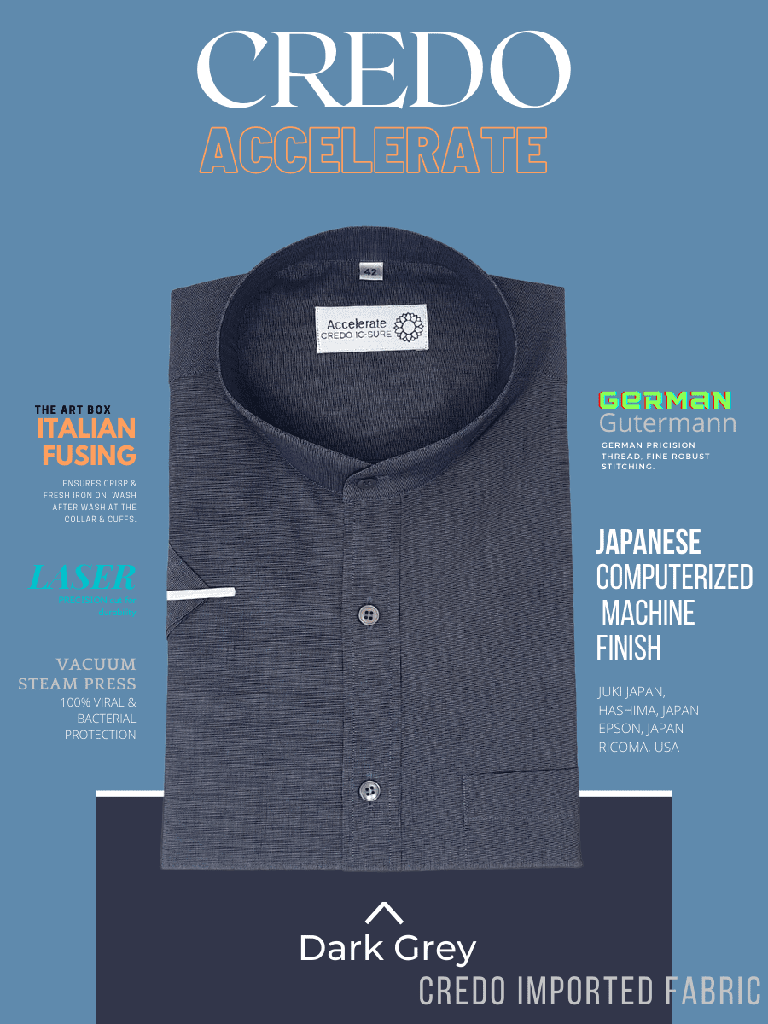 Dark Grey Half Sleeve Kurta_1.jpg