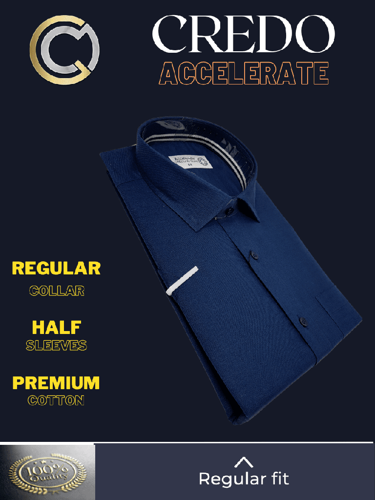 Credo Imported Navy Blue Half Sleeve Shirt(606)_2.jpg
