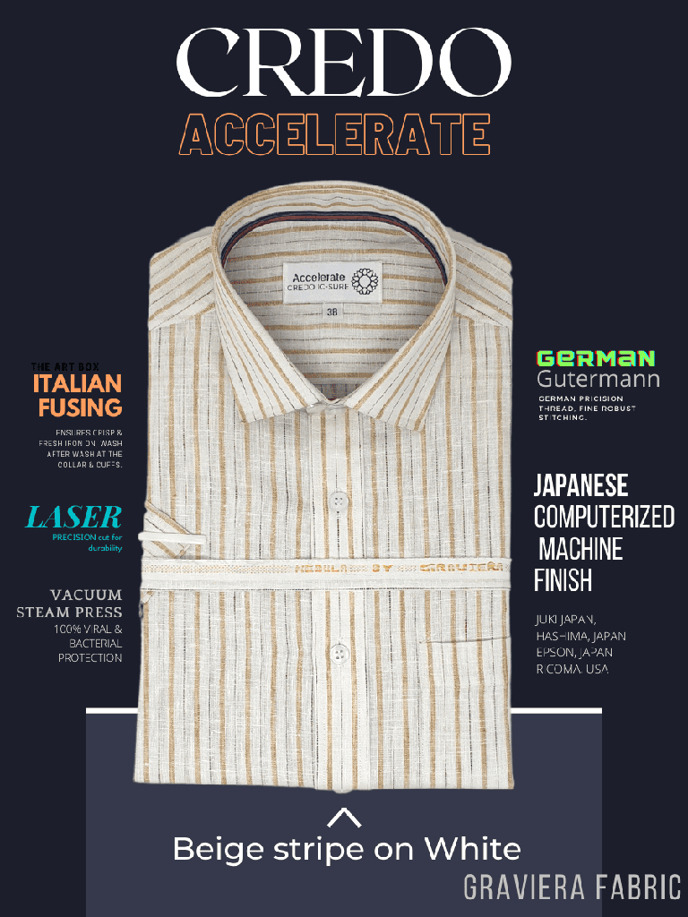 Graviera Fabric Beige Stripe on White Formal Shirt_1.jpg