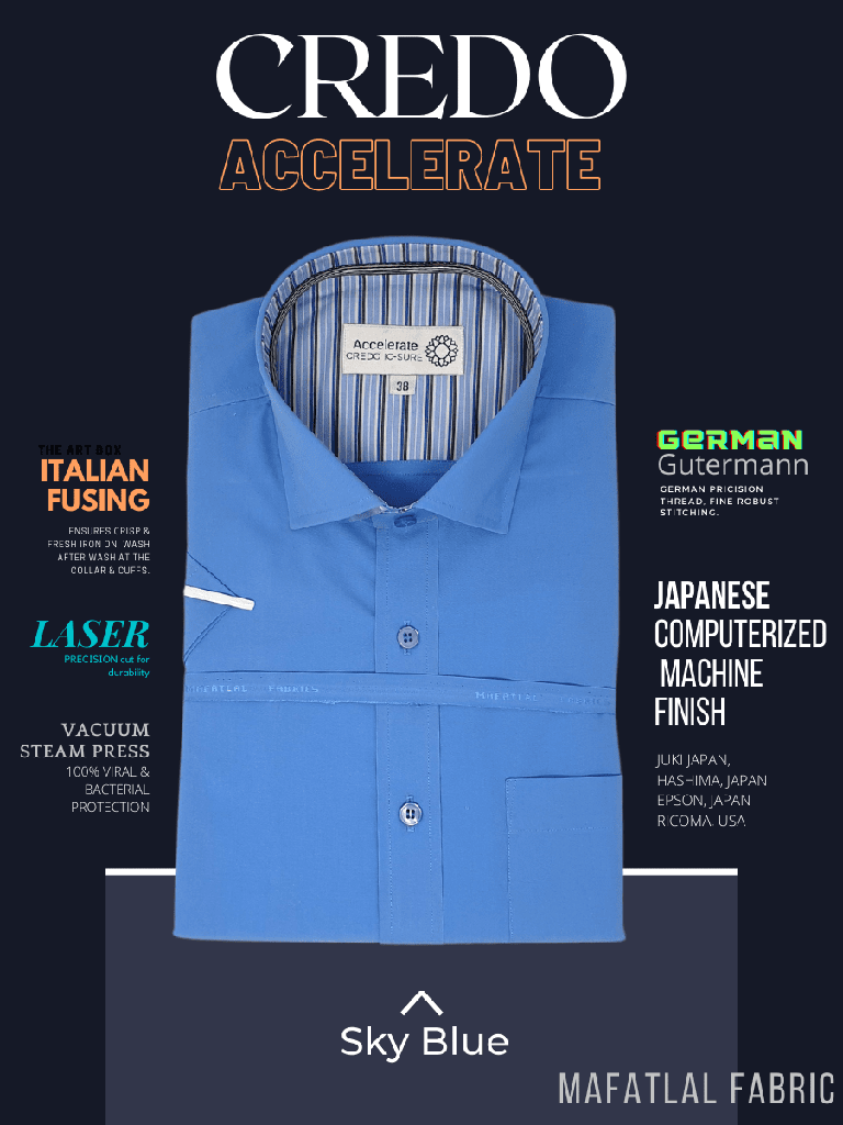 Mafatlal Fabric Sky Blue Half Sleeves Formal Shirt_1.jpg