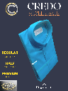 Men solid formal blue colour half sleeves shirt_2.jpg