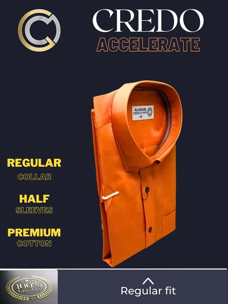 Orange formal half sleeves shirt_2.jpg