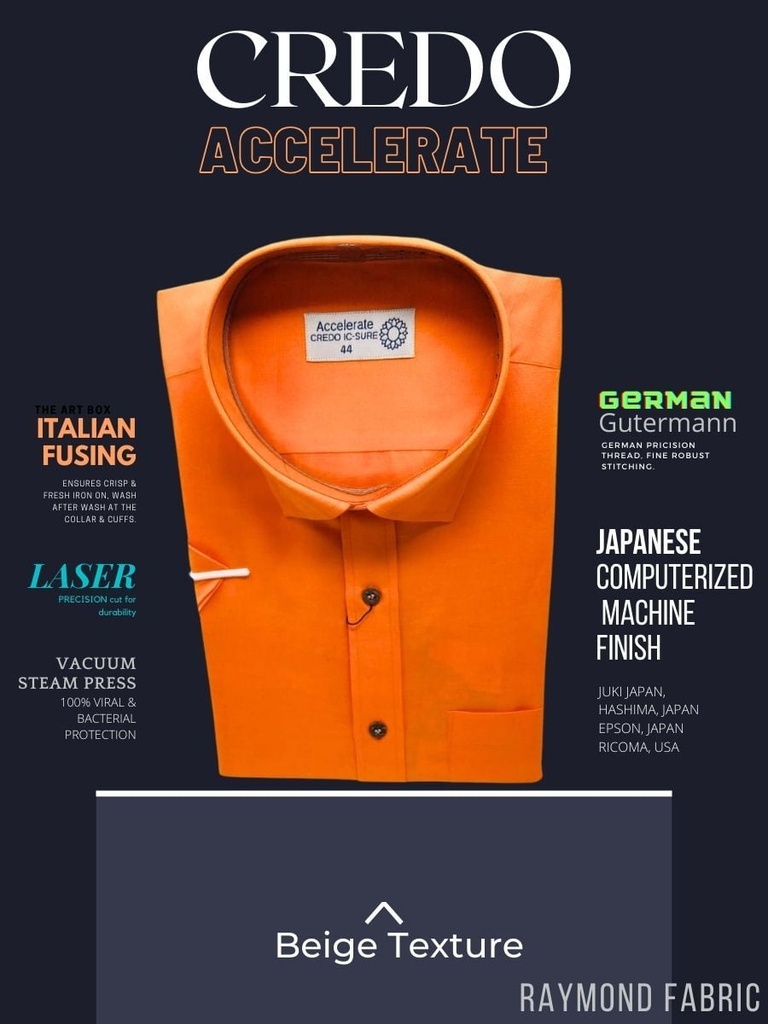 Orange formal half sleeves shirt_1.jpg