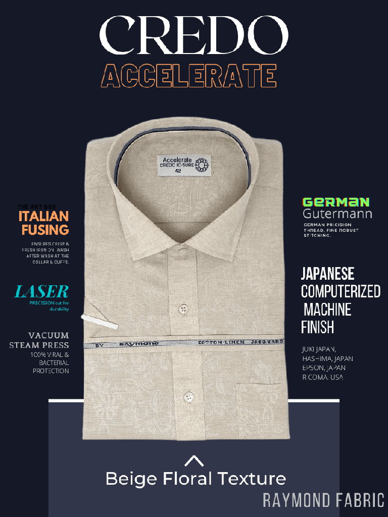 Raymond Fabric Beige Floral Formal Shirt_1.jpg