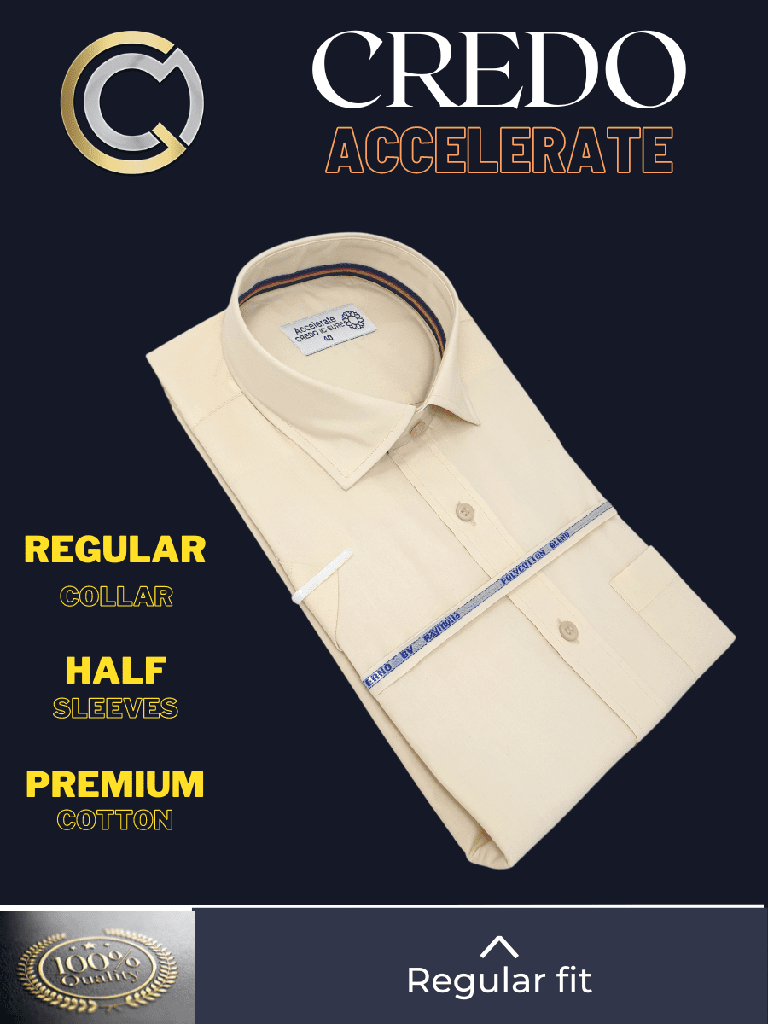 Raymond Fabric Beige Half Sleeve Formal Shirt (559)_2.jpg