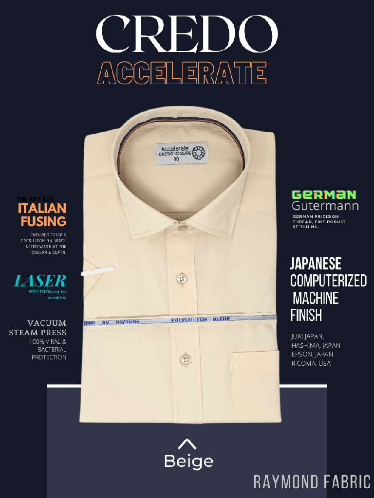 Raymond Fabric Beige Half Sleeve Formal Shirt (559)_1.jpg