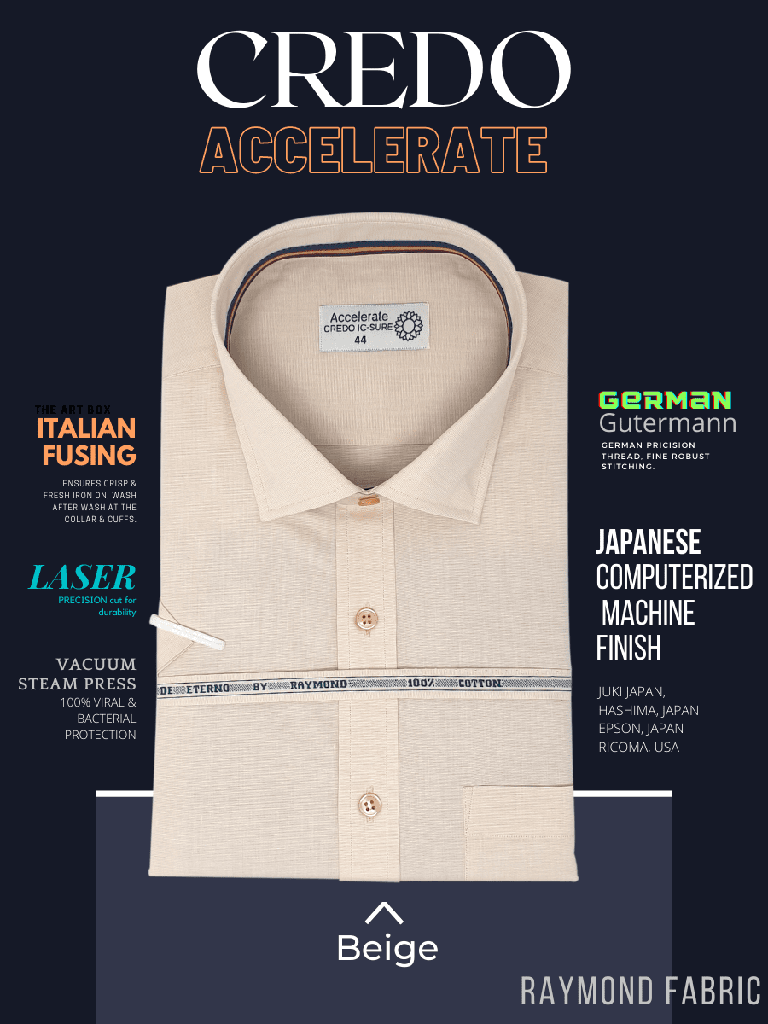 Raymond Fabric Beige Half Sleeve Formal Shirt(555)_1.jpg