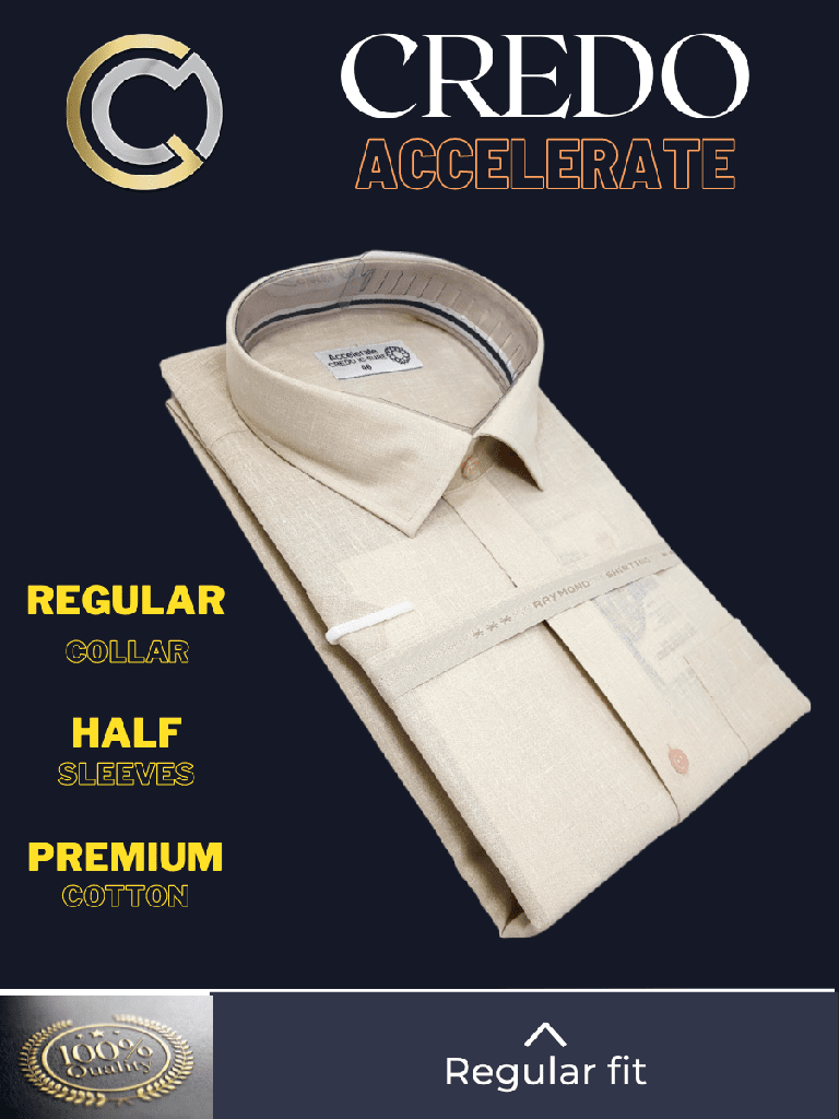 Raymond Beige Texture Half Sleeve Formal Shirt(579)_2.jpg