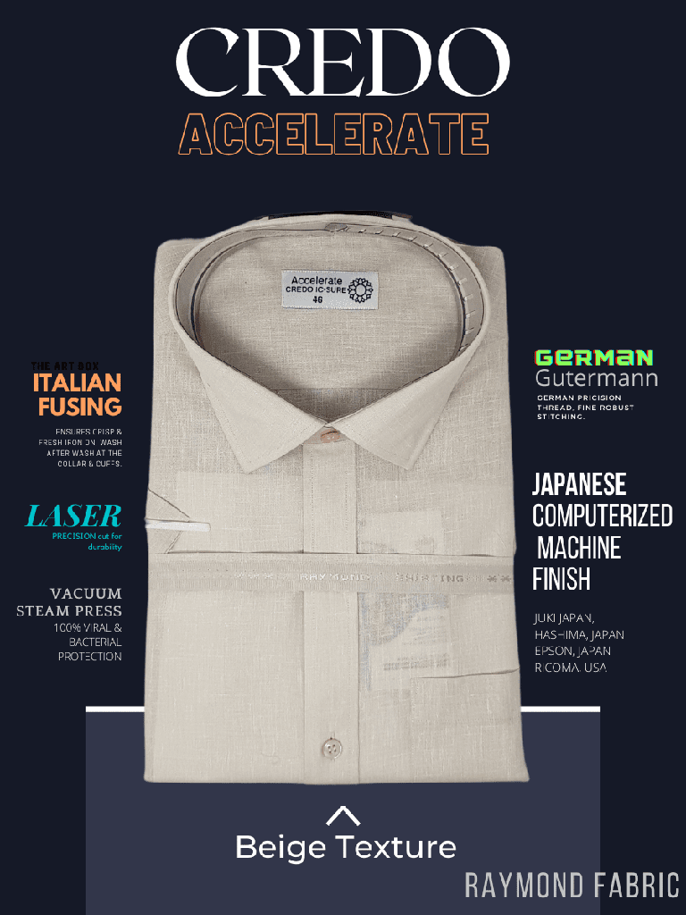 Raymond Beige Texture Half Sleeve Formal Shirt(579)_1.jpg