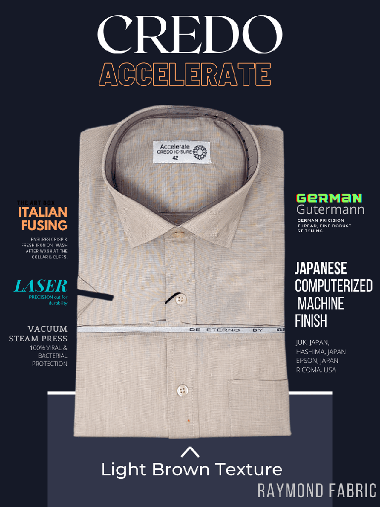 Raymond Fabric Light Brown Texture Half Sleeve Formal Shirt(580)_1.jpg