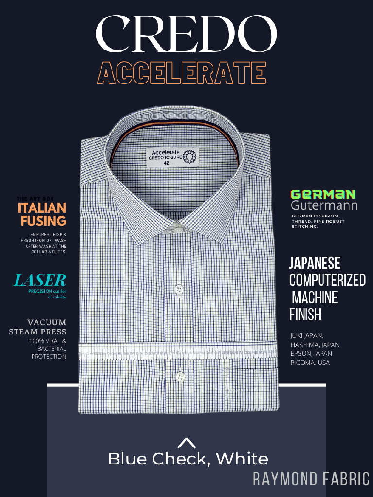 Raymond Fabric Blue Check White Formal Shirt(213)_1.jpg