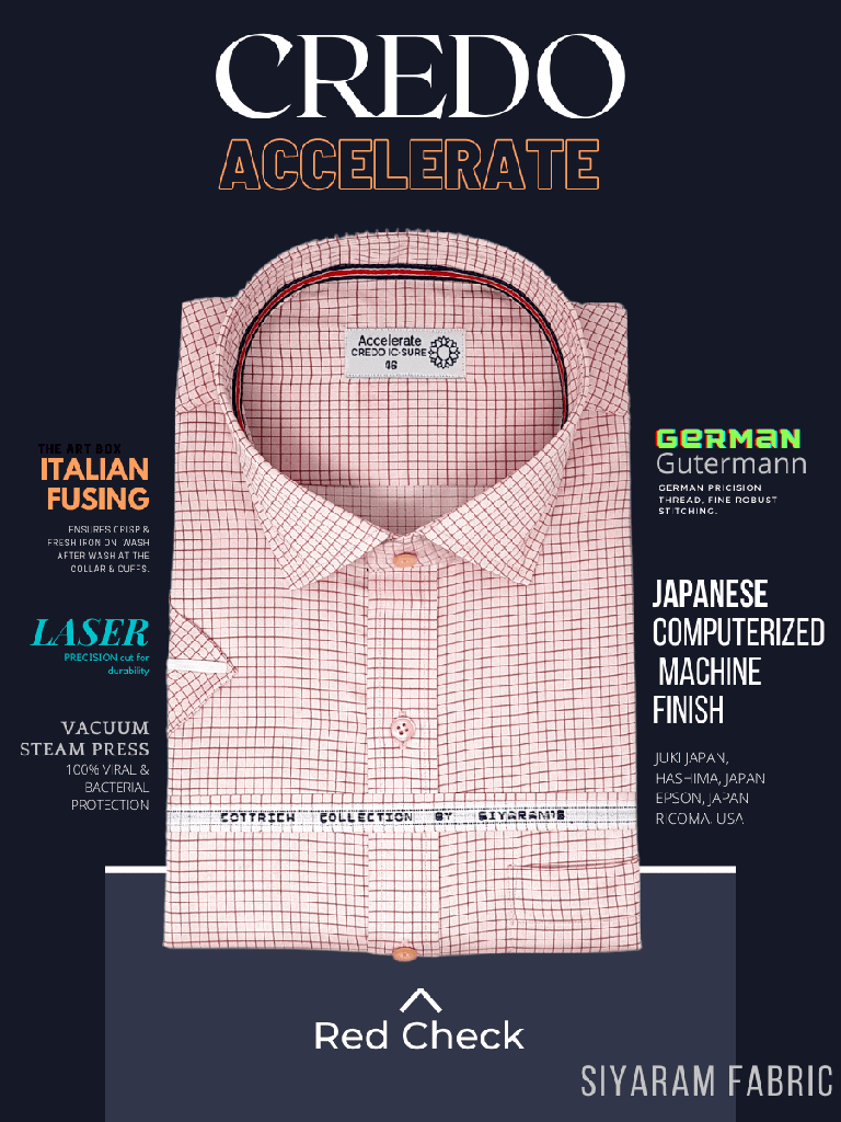 Siyaram's Red Check Formal Shirt_1.jpg