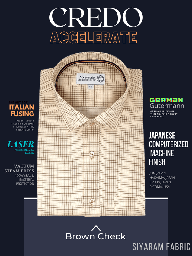 Siyaram's Brown Check Formal Shirt_1.jpg