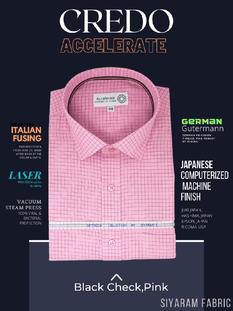 Siyaram Fabric Black Check on Pink Shirt_1.jpg