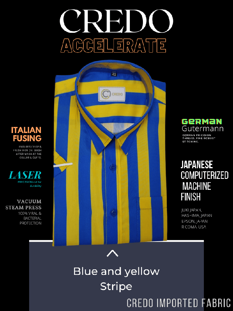 men yellow and blue stripe half sleeves semi formal shirt (846)_1.jpg