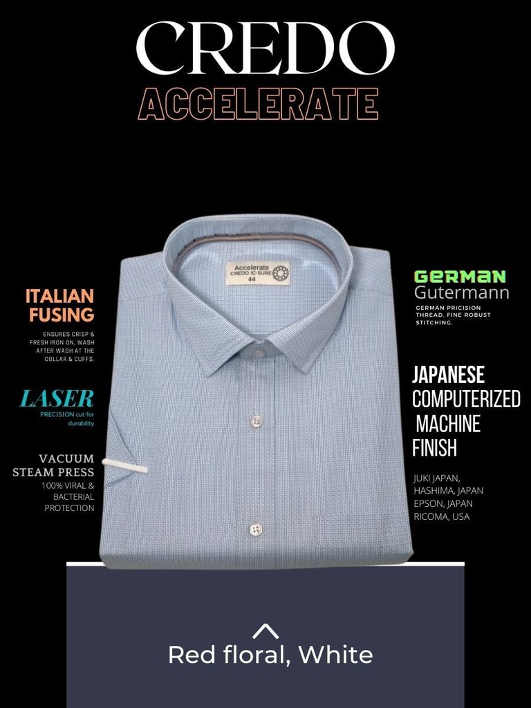white blue small square half sleeve formal shirt_1.jpg