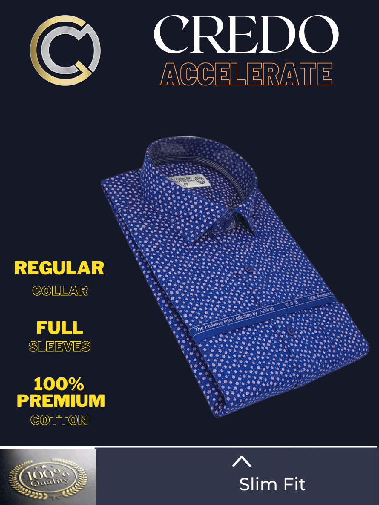 Arvind Fabric Navy Blue Printed Formal Shirt_2.jpg