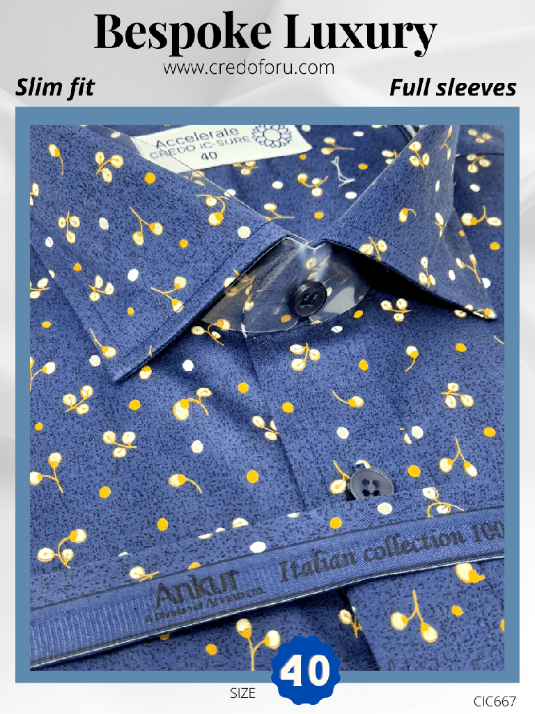 Arvind Fabric Black Print On Yellow Shirt_2.jpg