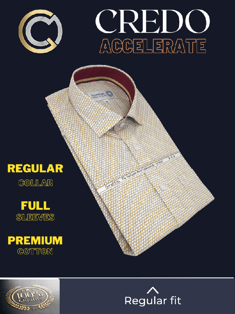 Arvind Fabric Yellow Beige Formal Shirt_1.jpg