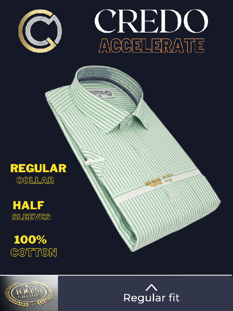 Raymond Fabric Light Green & White Stripe Formal Shirt_1.jpg