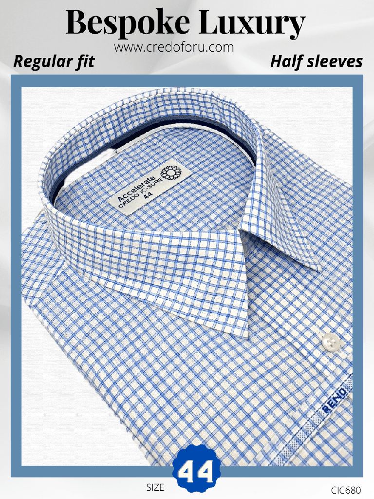Raymond Fabric White Blue Check Full Sleeve Shirt(682)_1.jpg