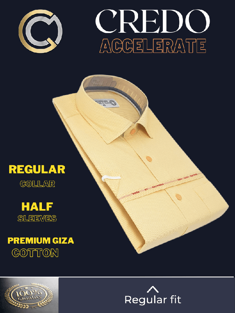 Raymond Fabric Yellow Stripe Half Sleeves Formal Shirt(83)_1.jpg