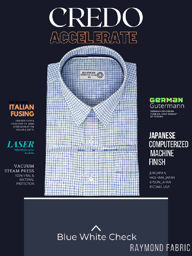 Raymond Fabric White Blue Check Full Sleeve Shirt(682)_2.jpg