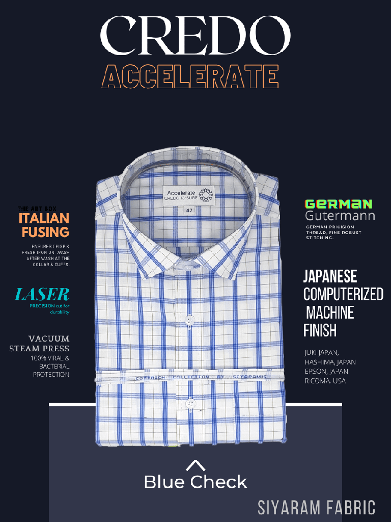 Siyaram Fabric Blue & White Check Formal Shirt(44)_2.jpg