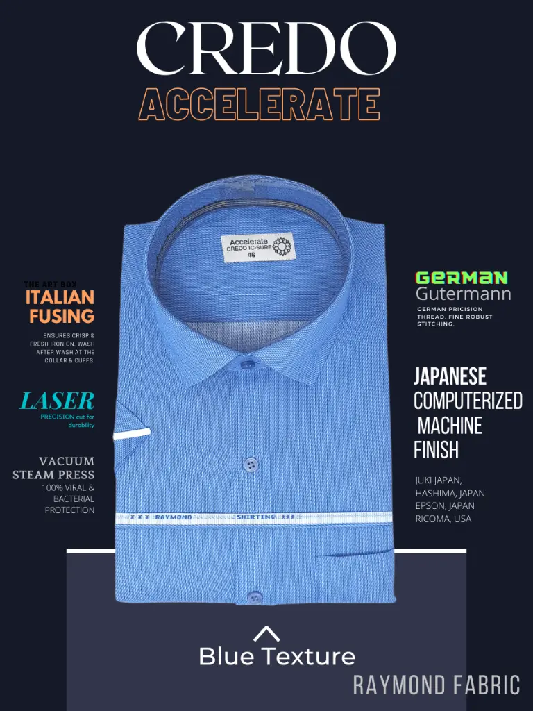 Raymond Fabric Blue Formal Shirt-46-Blue-Half Sleeves-2.webp