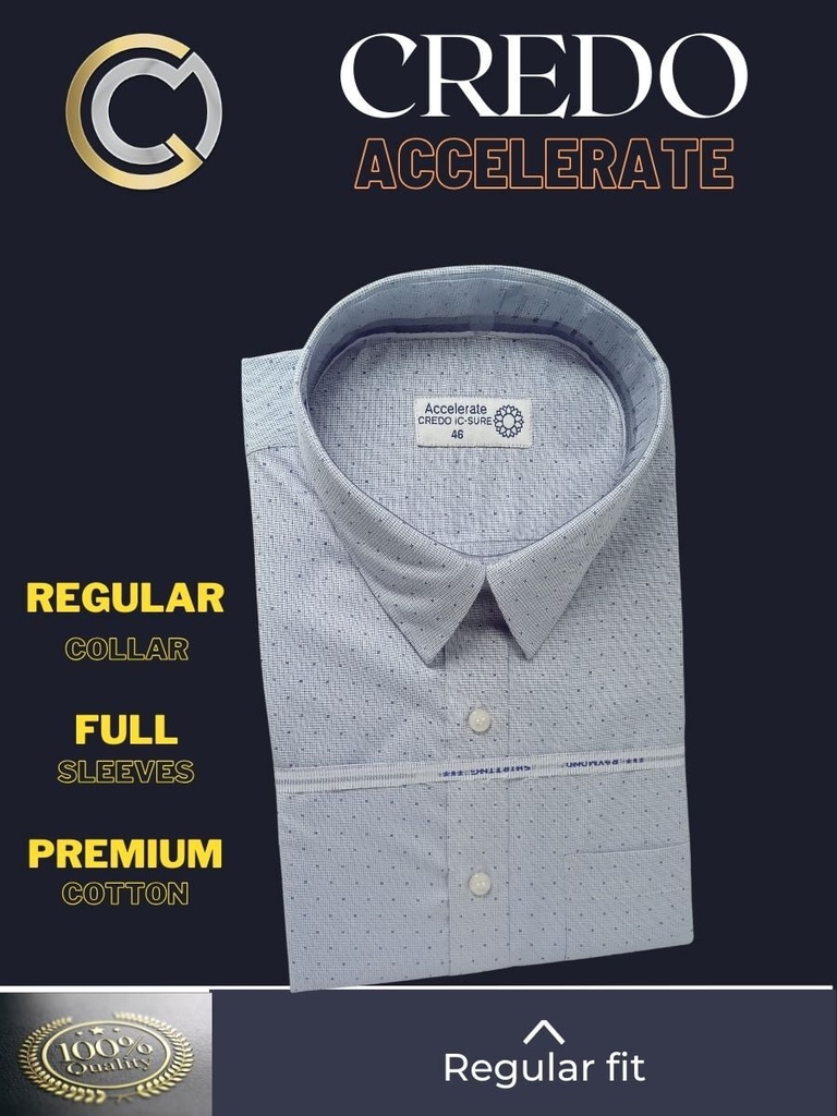 Blue and white printed checks full sleeve shirt 792 Image 3