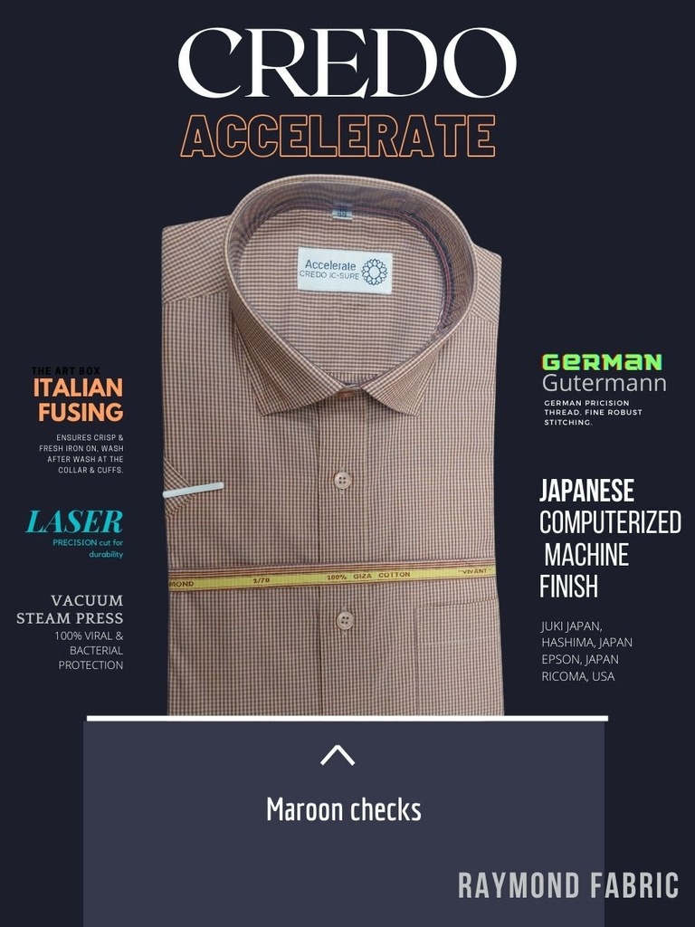 Brown geometric prints on white Raymond shirt(890) Image 2