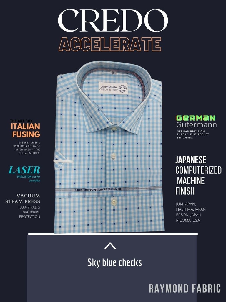 Blue and white checks Raymond shirt(889) Image 2