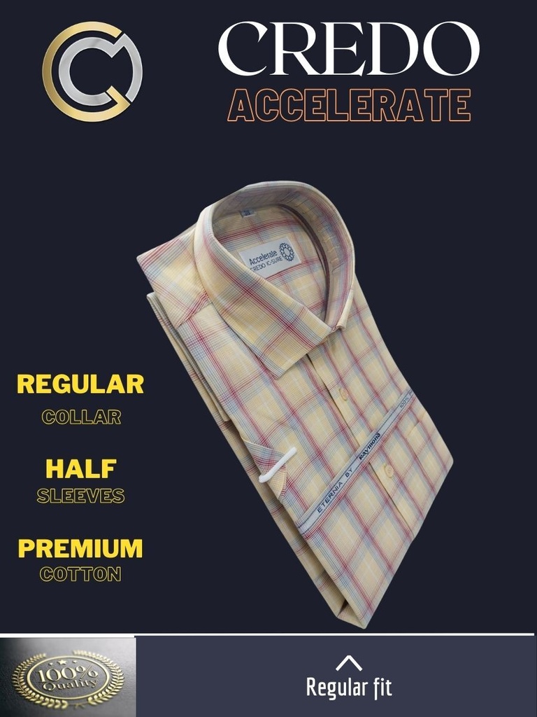 Yellow checks Raymond shirt(886) Image 3