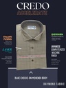 Blue checks on mehendi green Raymond shirt(884) Image 2