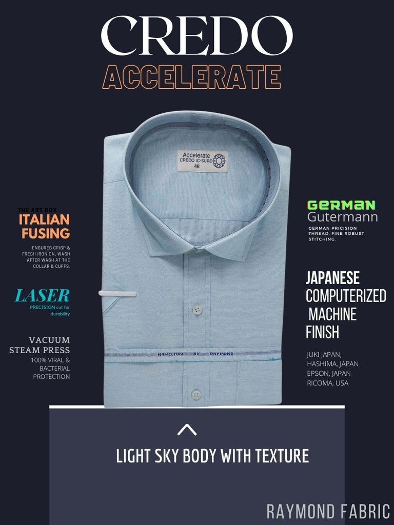 Textured sky blue Raymond shirt(902) Image 2