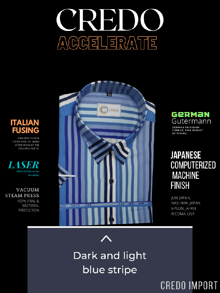 light and dark blue stripes shirt (860) Image 2
