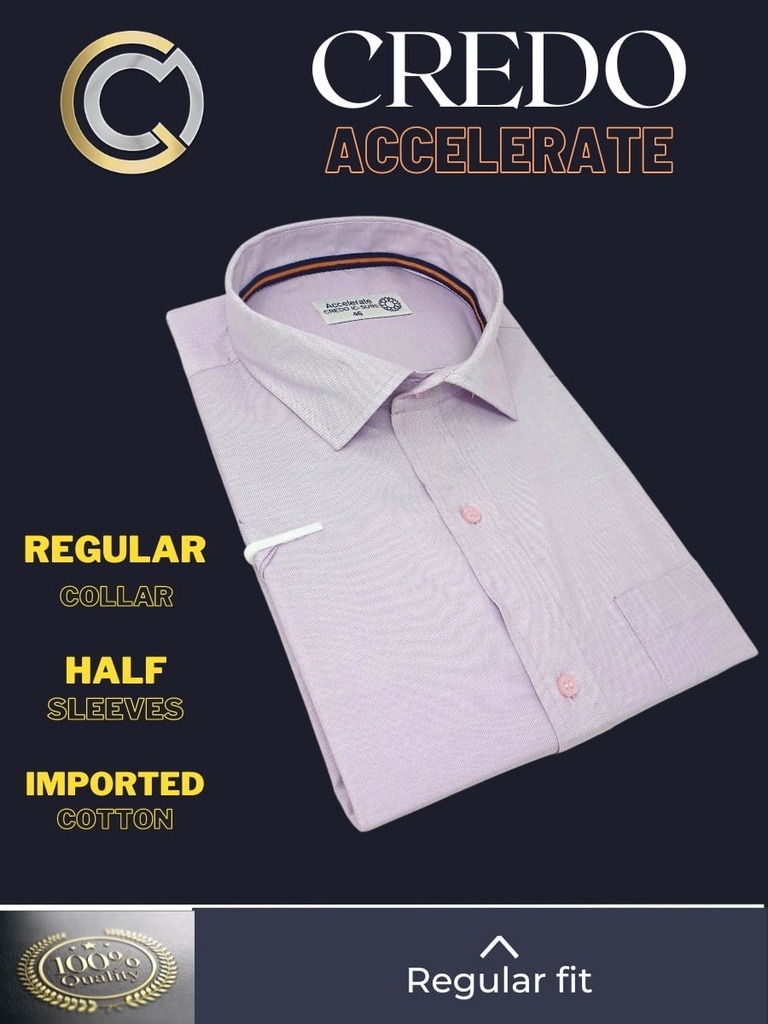 CREDO Imported light purple half Sleeve Shirt(698)A Image 3