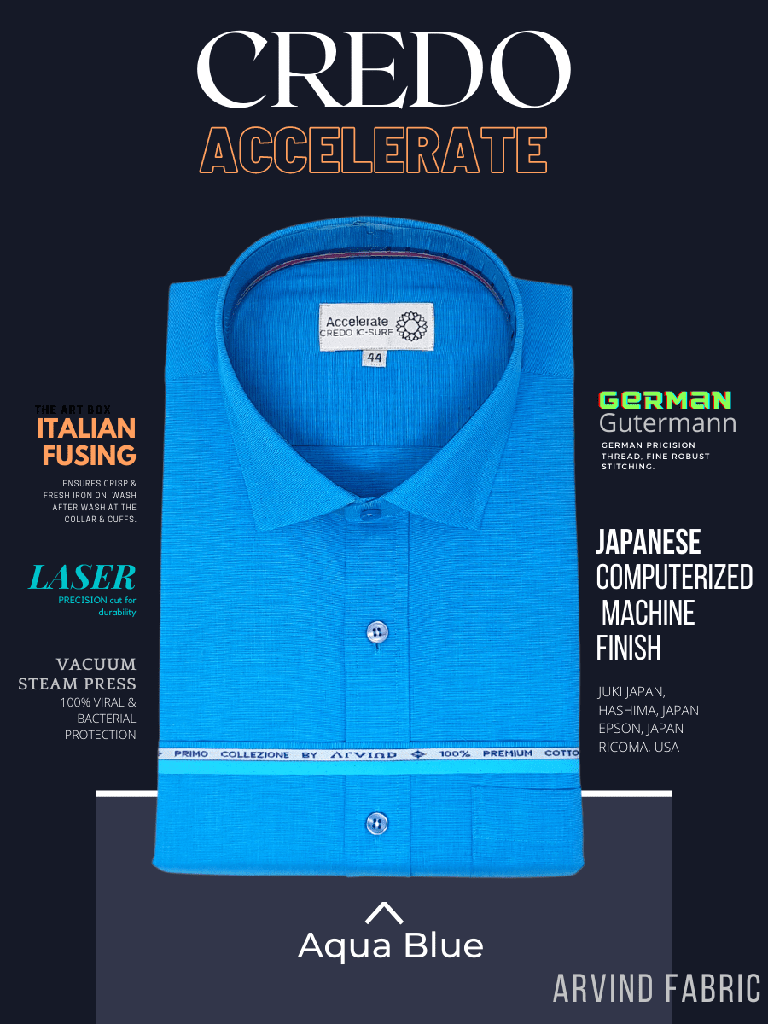 Arvind Fabric Aqua Blue Formal Shirt_1.jpg