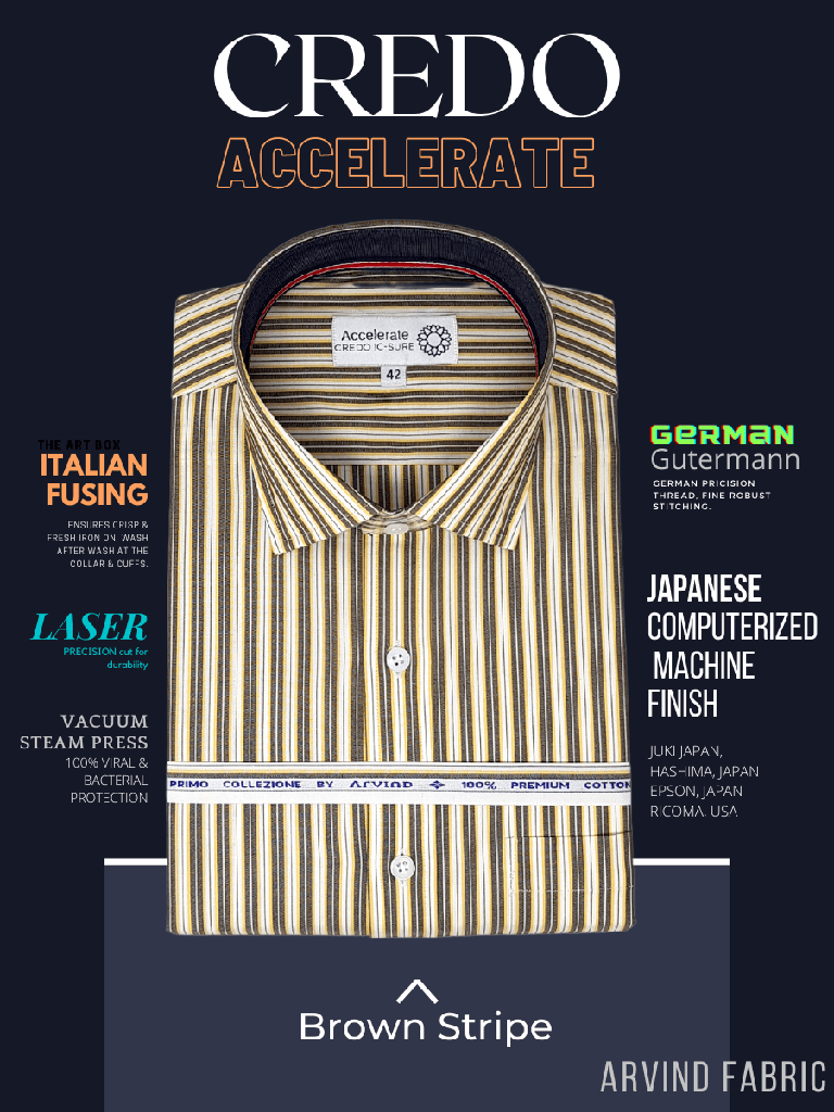 Arvind Fabric Grey Stripe Formal Shirt_1.jpg