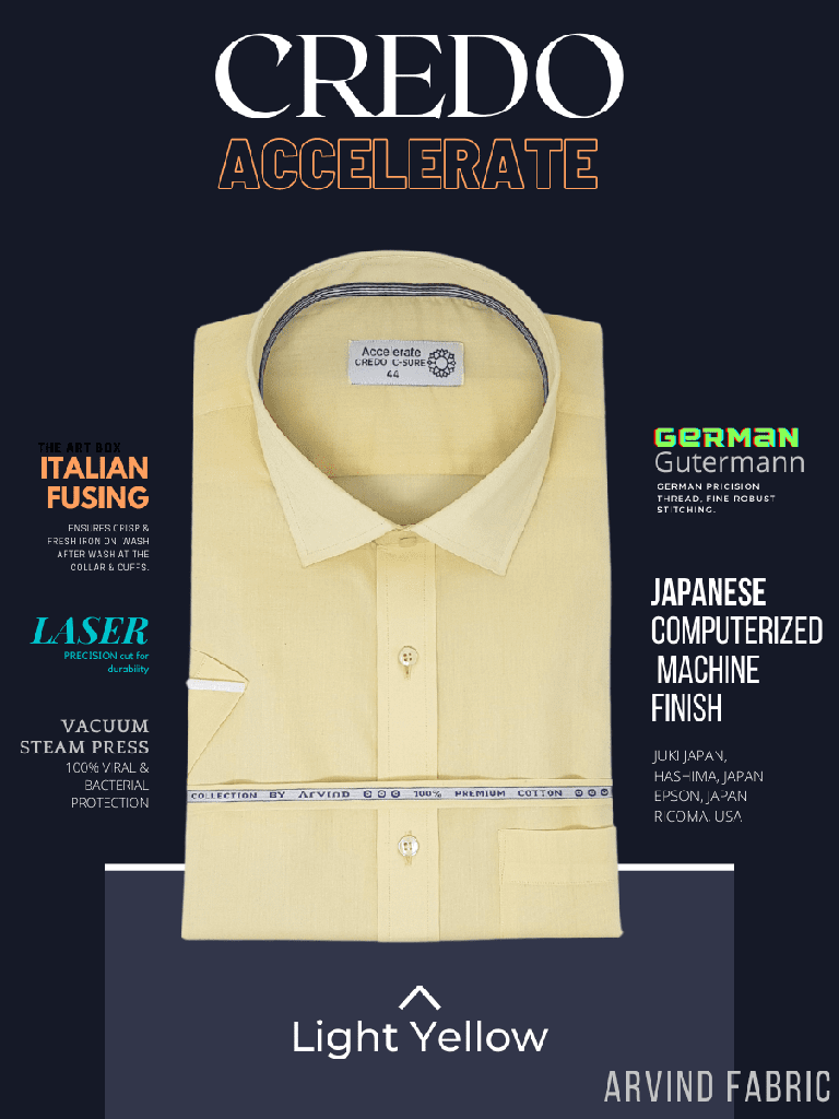 Arvind Fabric Light Yellow Formal Shirt_1.jpg