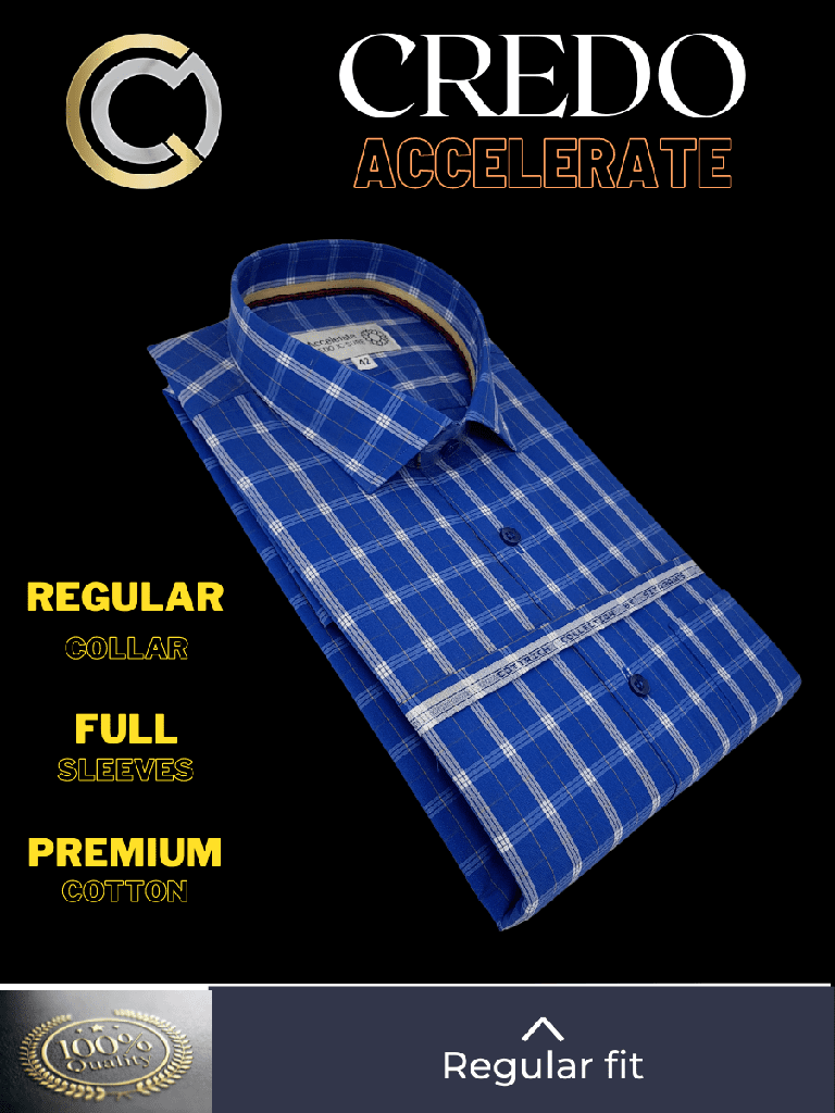 Arvind Fabric Yellow Check on Blue Formal Shirt(375)_2.jpg