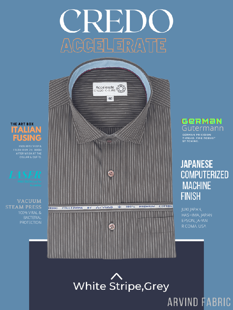 Arvind Fabric White Stripe on Grey Formal Shirt_1.jpg