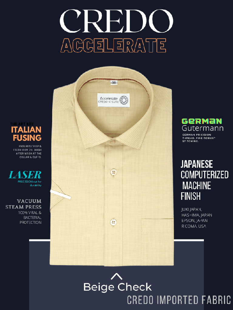 Beige Check Half Sleeve Formal Shirt(528)_1.jpg