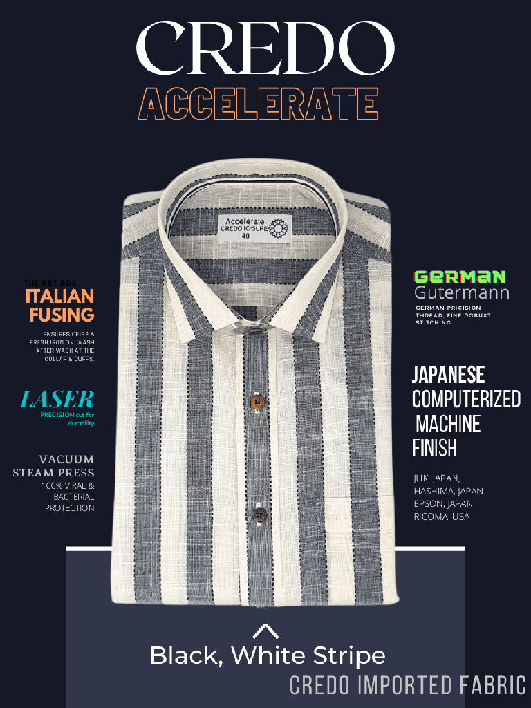 Black &amp; White Stripe Full Sleeve Shirt_1.jpg