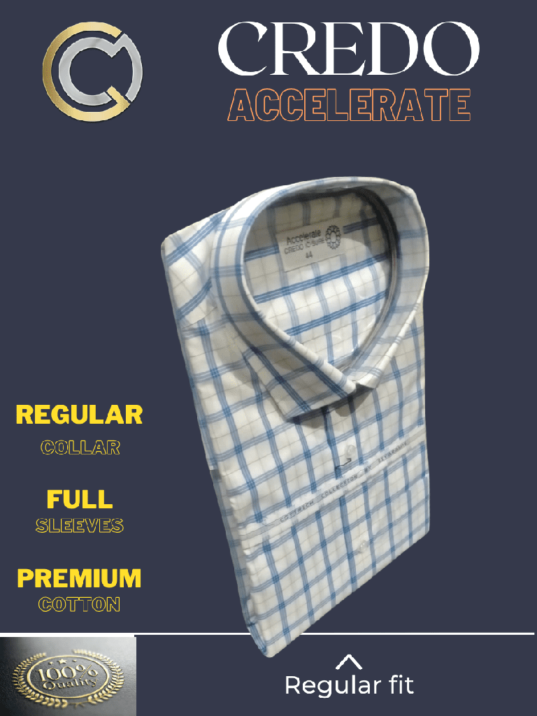 Blue checked full sleeves formal shirt_2.jpg