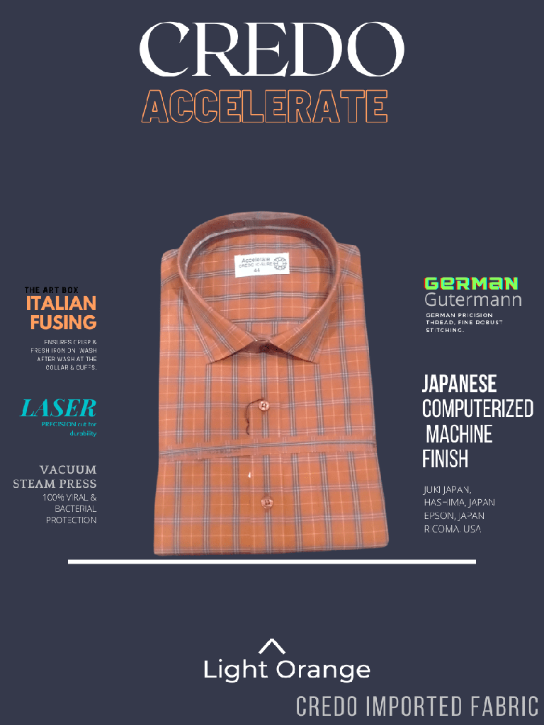 Blue checked orange colour full sleeves formal shirt_1.jpg