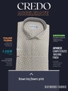 Brown tiny floral print on white Raymond shirt(891)_1.jpg