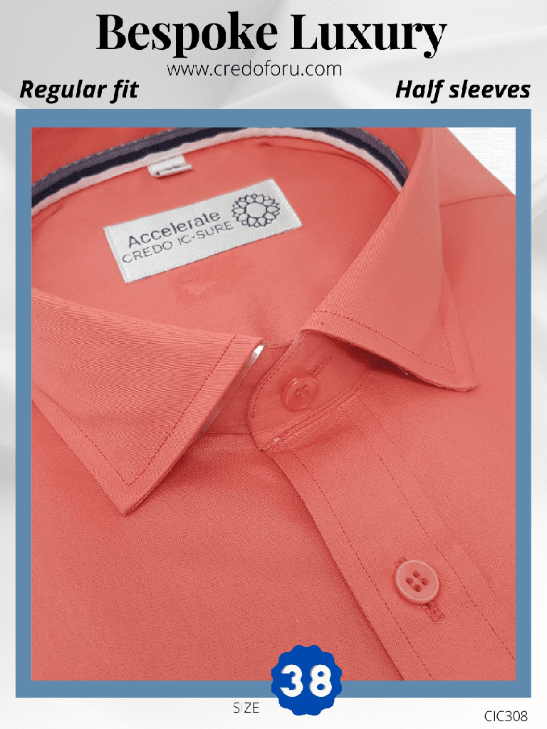 Italian fabric Peach Formal Half Shirt