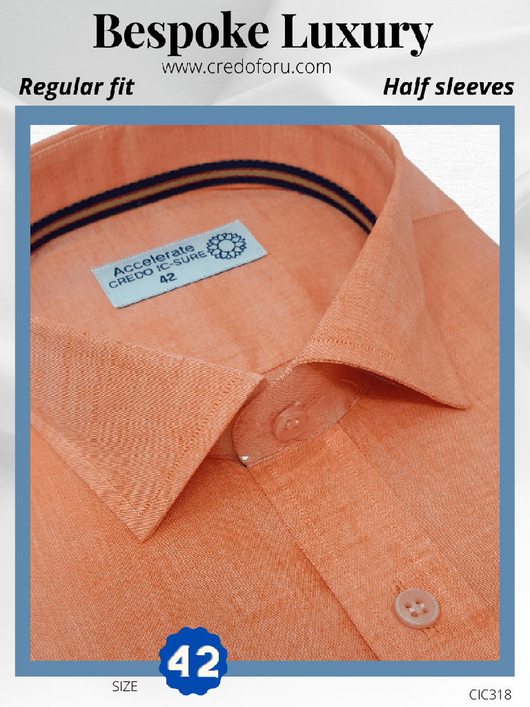 Orange Half Sleeves Formal Shirt