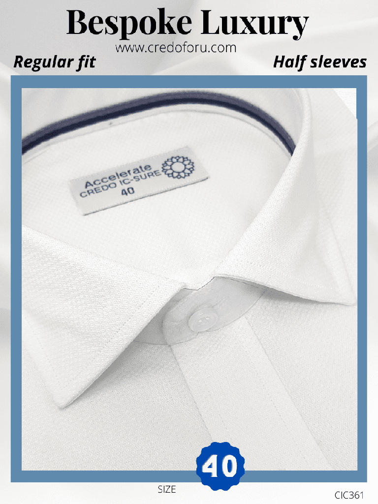 Raymond Fabric White Texture Half Sleeves Formal Shirt